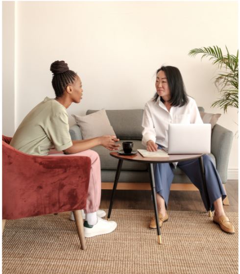 Two women meeting